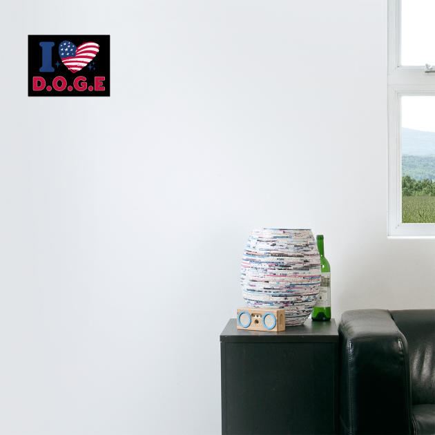 I Heart DOGE American Flag by ArtistTee ⭐⭐⭐⭐⭐